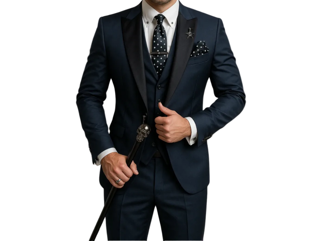 Herren Anzugset mit Sakko, Weste und Hose mit Reverskragen-Men Sets-Alpenkind
